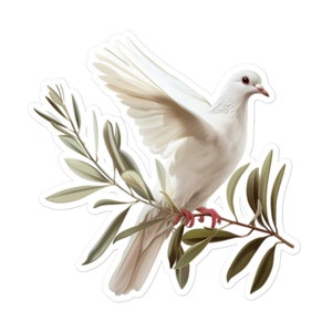 Sticker en vinyle Colombe avec rameau d'olivier - Sticker oiseau symbole de paix pour ordinateurs portables, bouteilles d'eau, albums de coupures et plus