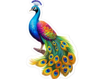 Colorful Peacock Vinyl Sticker