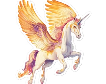 Pegasus Unicorn Vinyl Sticker – Fantasy Horse Decal for Laptops, Water Bottles, Gifts and More