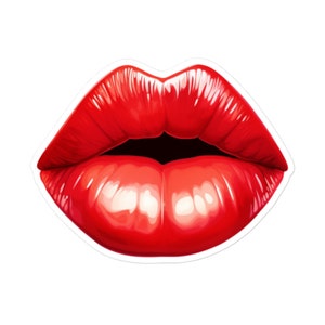 Red Lips Kiss Vinyl Sticker