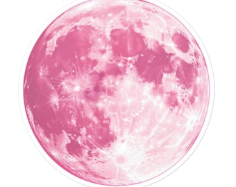 Pink Moon Vinyl Aufkleber - Celestial Lunar Aufkleber für Laptops, Sammelalben, Wasserflaschen, Journals, Geschenke und mehr