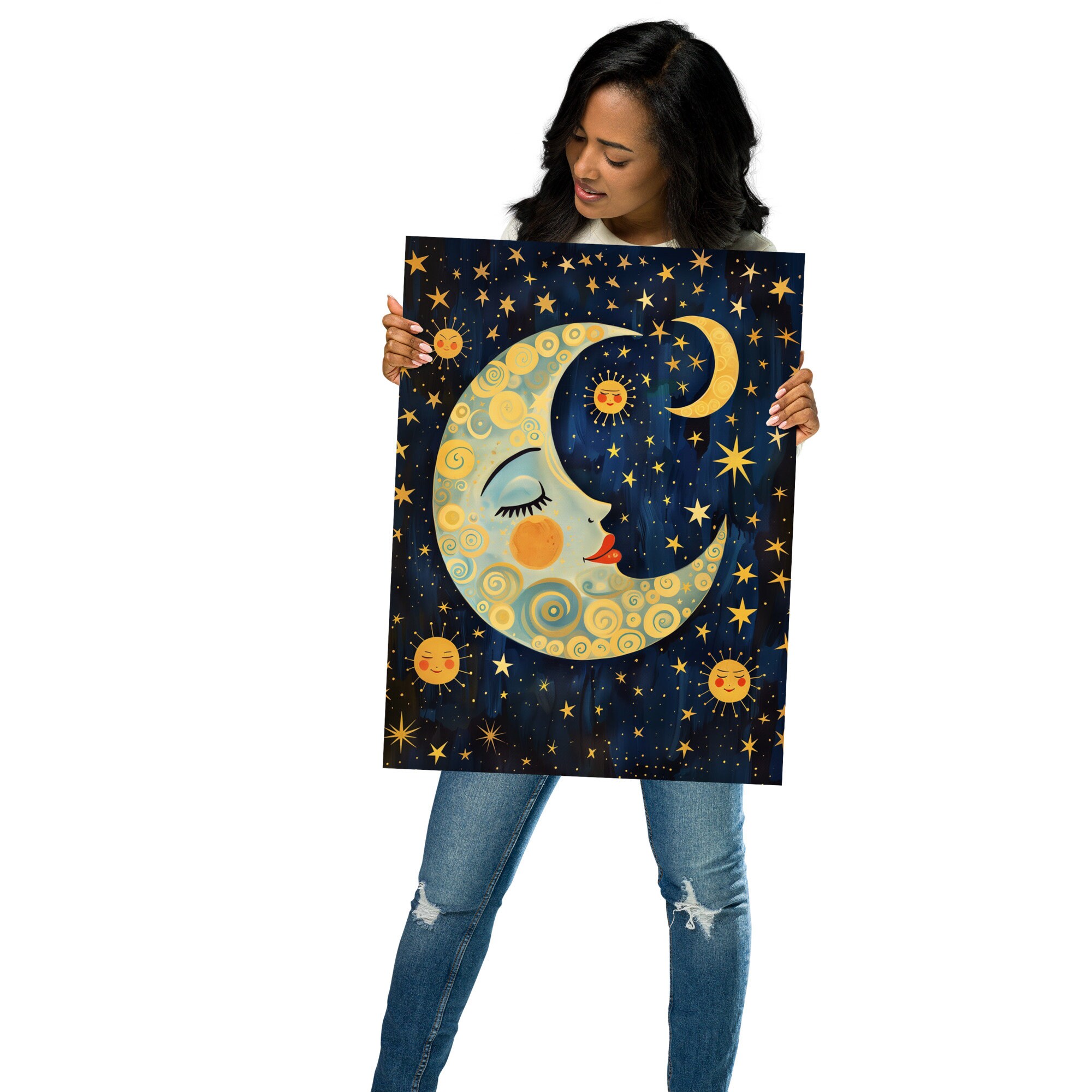 Society6 ケース Moon and stars by Inmyfantasia Moon Swing Art Print by carbine | Society6