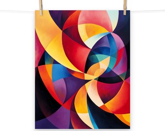 Colorful Abstract Midcentury Modern Poster – Retro Wall Art for Vintage Home Decor