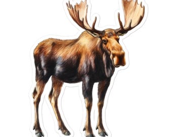 Moose Vinyl Sticker – Nature Animal Decal for Laptops, Water Bottles, Gifts and More