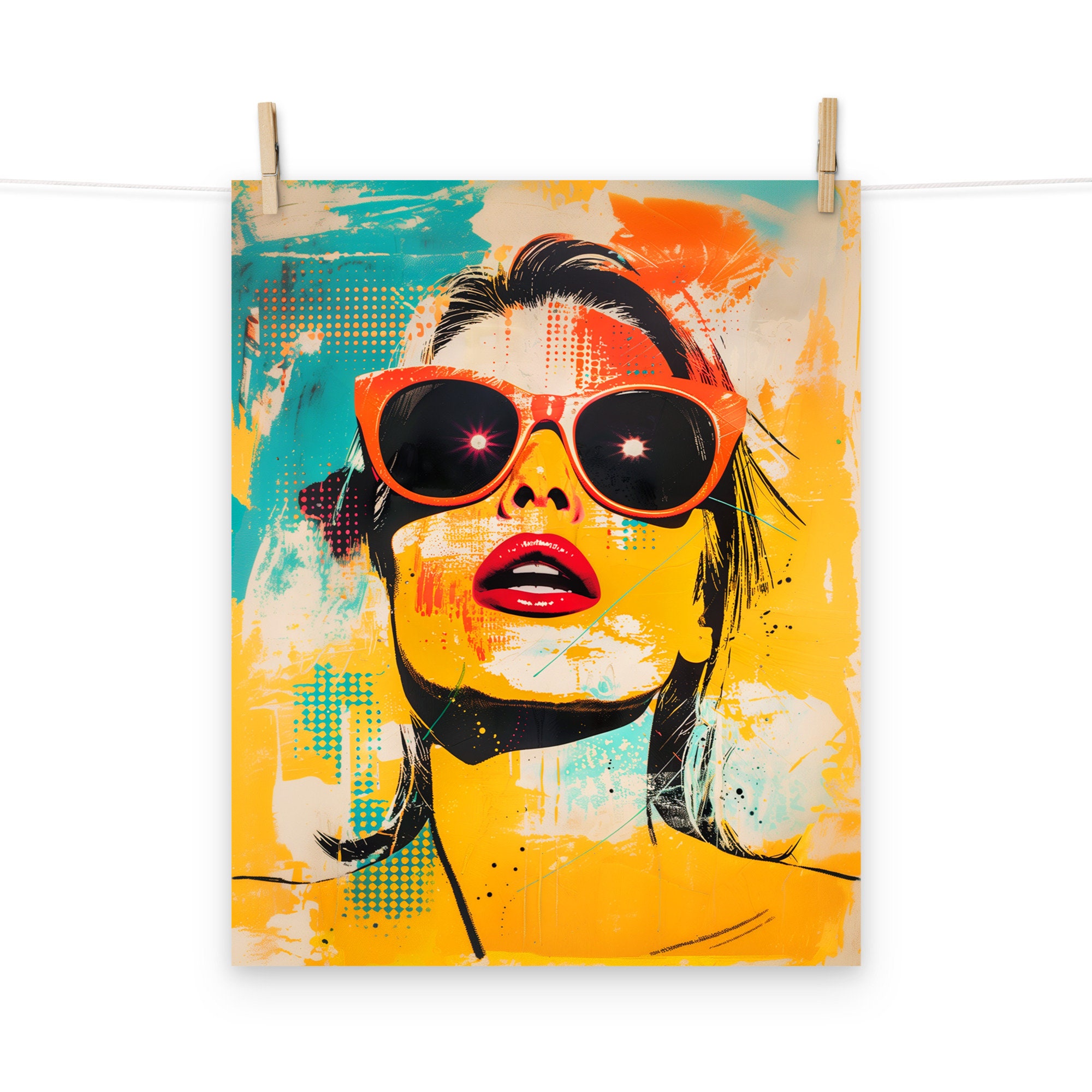 California Cool Sunglasses Girl Poster - Vibrant Pop Art Wall Art