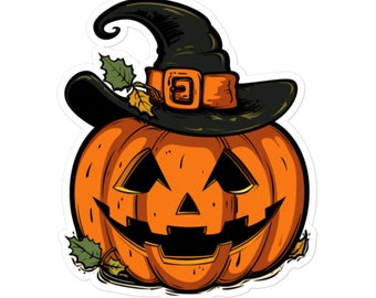 Halloween Jack-O-Lantern Witch Sticker