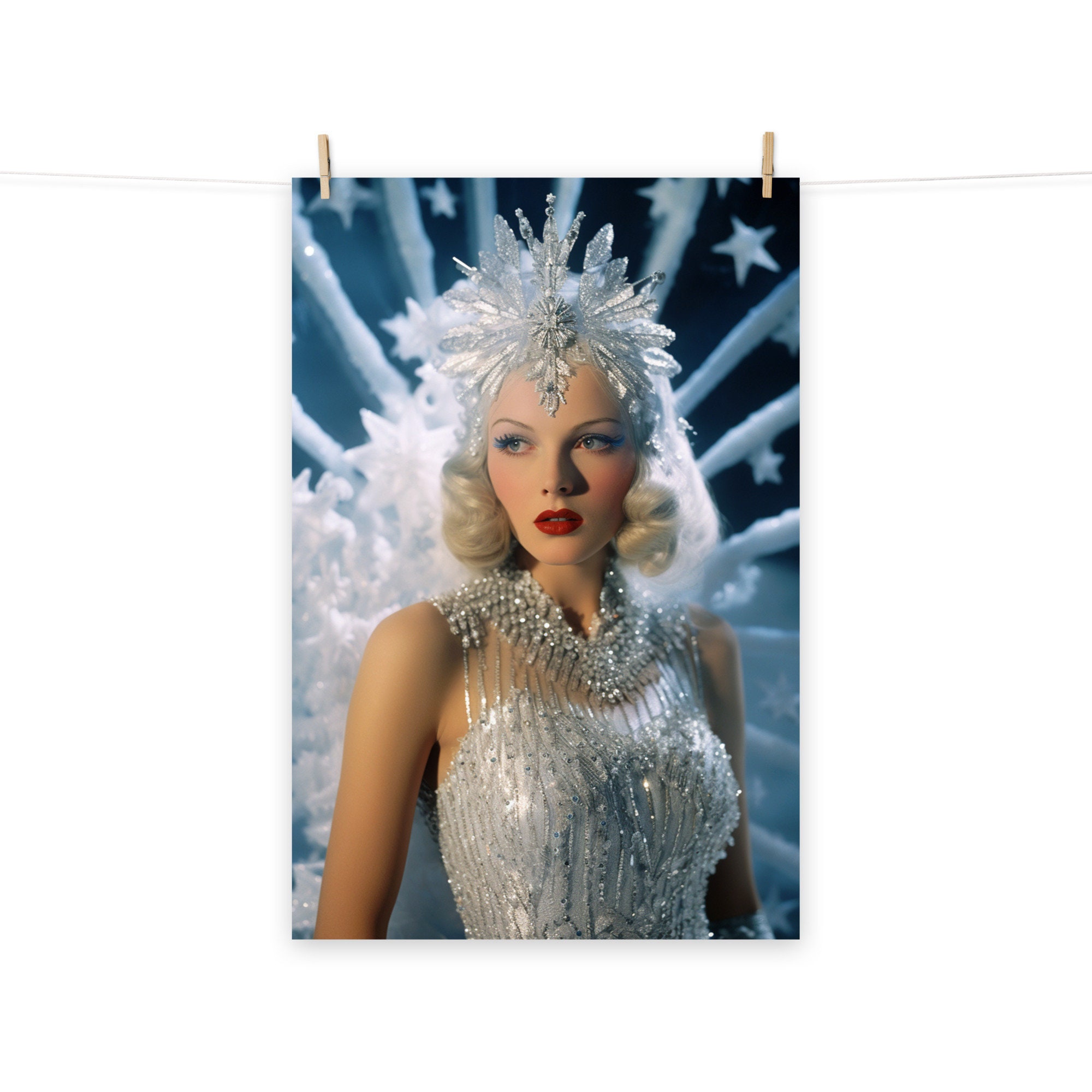 Vintage Glamour Winter Snow Queen Fantasy Poster - Etsy