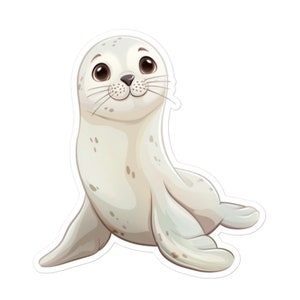 Schattige zeehondsticker - schattige sticker babydier voor waterflessen, tijdschriften en laptops