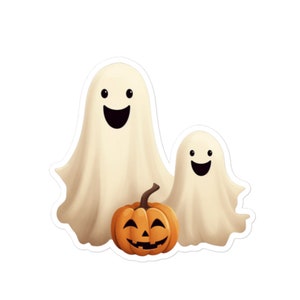 Cute Ghosts and Jack-O-Lantern Sticker