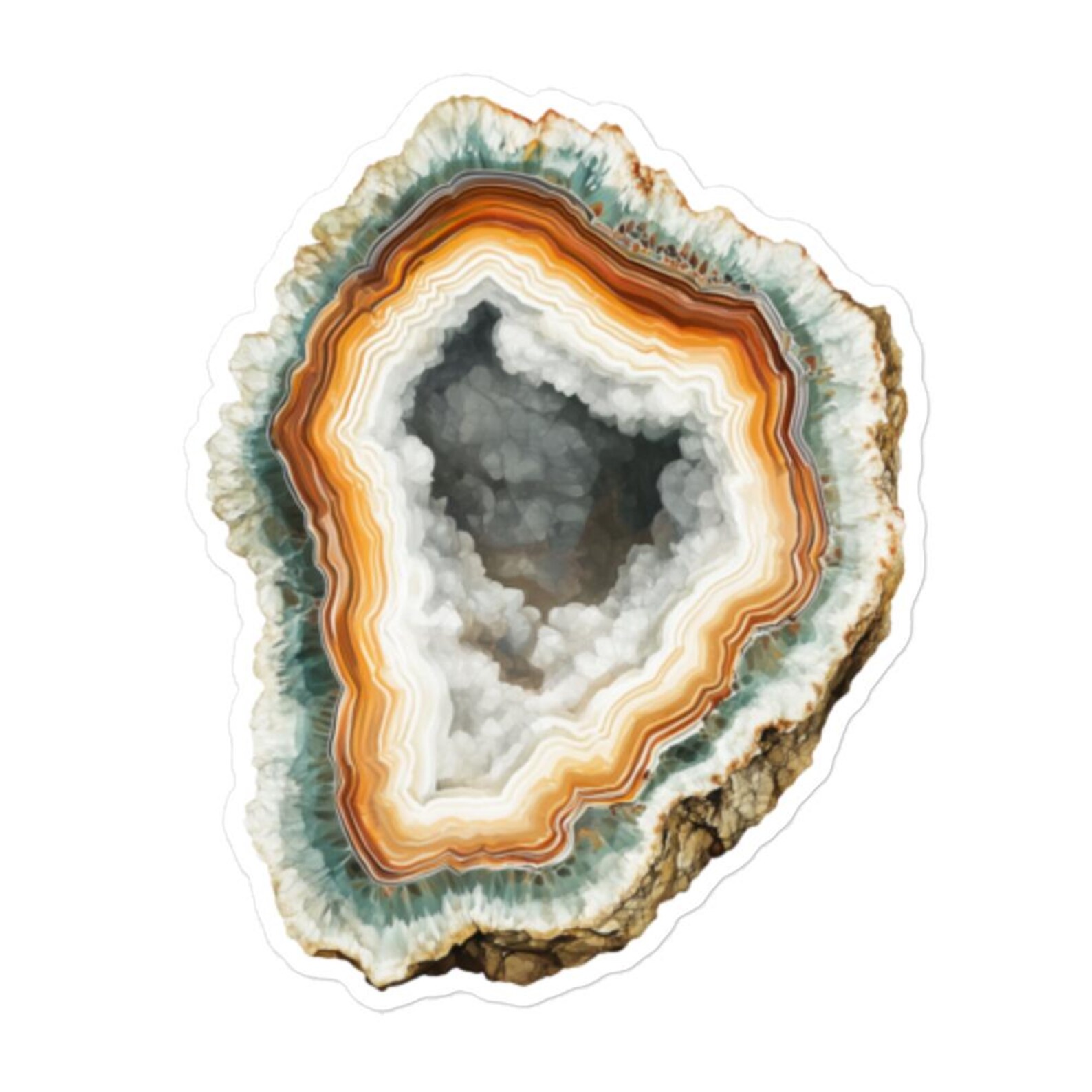 Geode Sticker Geode Crystal Vinyl Sticker – Earth Tone Agate for Laptops, Water ...