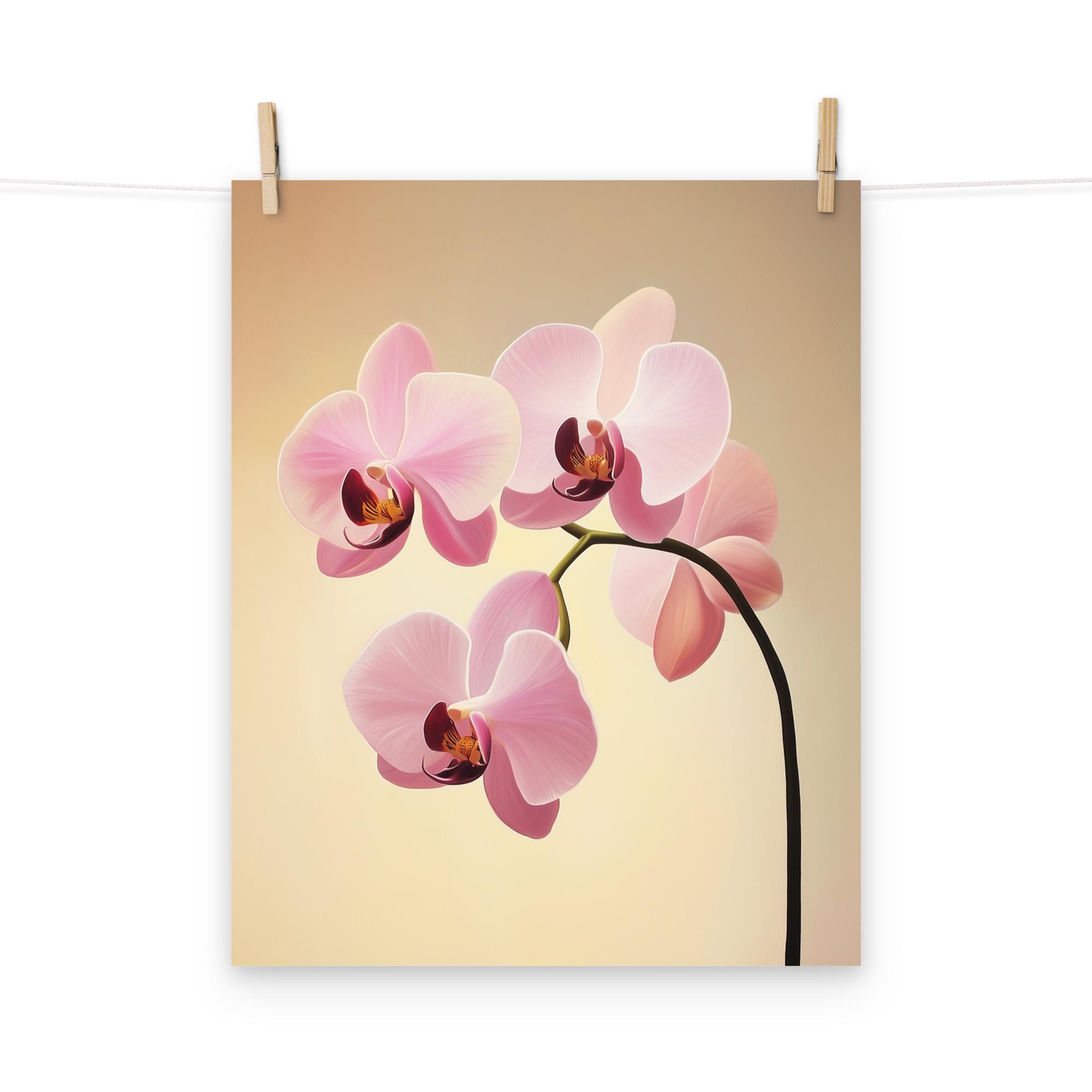 Pink Orchid Flower Poster – Minimalist Floral Wall Art for