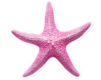 Vinylsticker roze zeester – oceaansticker voor laptops, waterflessen, cadeaus, plakboeken en meer