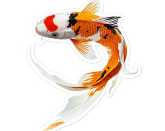 Koi Fish Vinyl Sticker – Waterproof Decal for Laptops, Water Bottles, Scrapbooks and More
