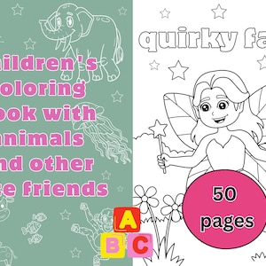Animal Alphabet Coloring Pages DIGITAL DOWNLOAD 50 pages | A-Z Educational | Kids Coloring pages |  Children&#39;s Coloring book | At-home DYI