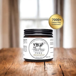 Balsamo di sego puro non profumato, crema idratante montata al 100% con sego di manzo nutrito con erba