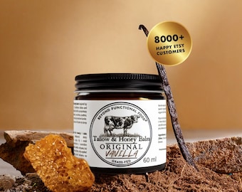 Original Roher Honig & Grass-Fed Tallow | Vanille-Talgbalsam | Gesichts- und Körpercreme | Die Hautpflege der Vorfahren