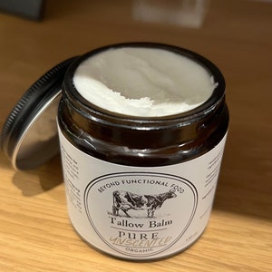 PURE Tallow Balm Unscented, 100% Grass Fed and Organic, natural nourishing and soothing balm for face and body, lightly whipped for texture. image 3