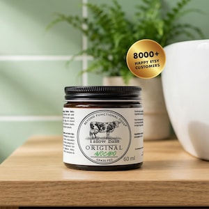 Bálsamo de sebo de aguacate, humectante batido de sebo de res 100 % alimentado con pasto