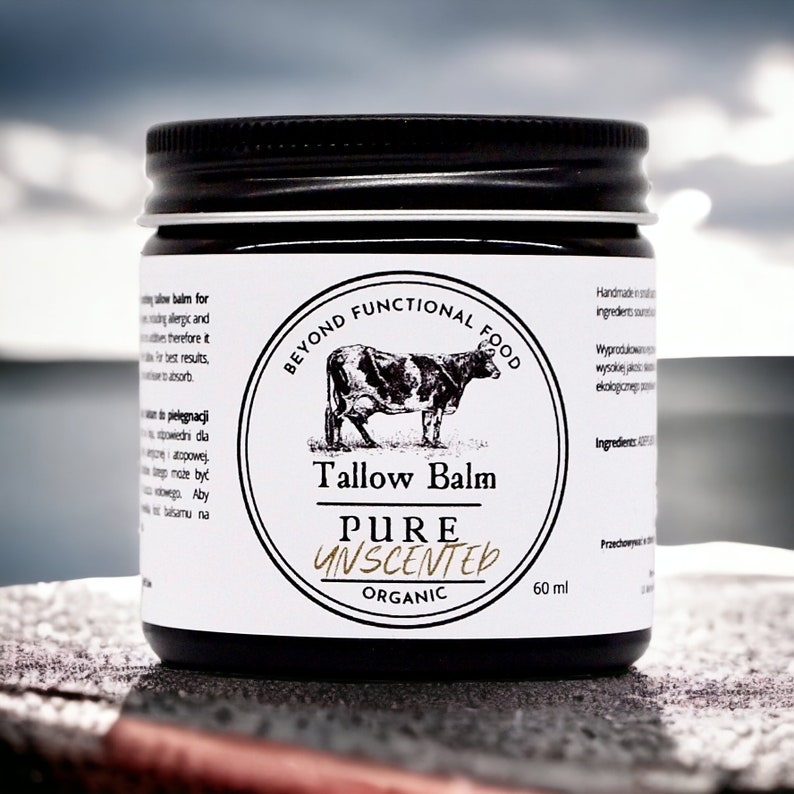 PURE Tallow Balm Unscented, 100% Grass Fed and Organic, natural nourishing and soothing balm for face and body, lightly whipped for texture. image 6