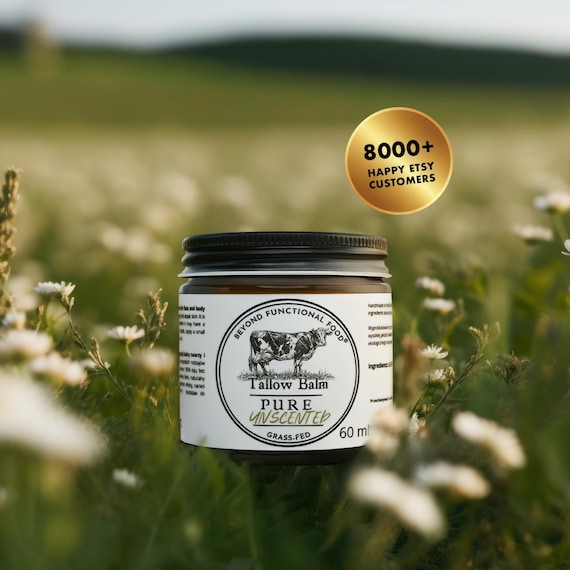 Pure Unscented Tallow Balm 100% Grass-Fed Beef Tallow Whipped Moisturizer