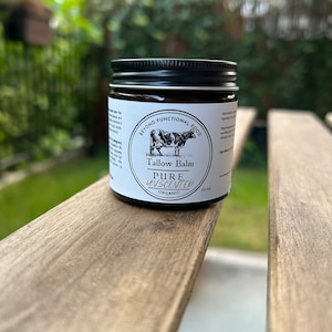 PURE Tallow Balm Unscented, 100% Grass Fed and Organic, natural nourishing and soothing balm for face and body, lightly whipped for texture. image 2