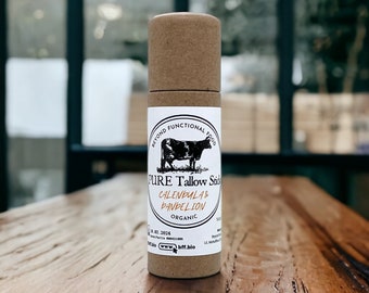 PURE Tallow Stick Calendula & Dandelion, 100% Organic Beef Tallow infused with Calendula and Dandelion flowers in easy to use stick