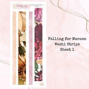 Coup de foudre pour le bordeaux * Bandes de Washi aquarelles * Stickers aquarelles * Stickers agenda * Stickers carnet de notes * Stickers aquarelle de journalisation