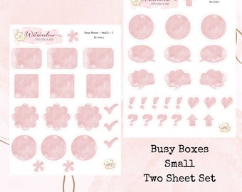 Busy Boxes Small * Watercolour Stickers*Small Box Stickers*Functional Stickers*Planner Stickers*Symbol Stickers*Journal Stickers*Small Notes