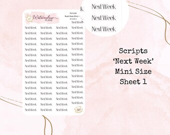 Next Week - Script Stickers - Planners - Journals - Stationery
