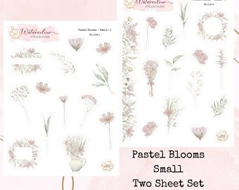 Pastel Blooms Small*Watercolour Deco Stickers*Floral Stickers*Flower Stickers*Planner Stickers*Wildflower Stickers*Small Stickers*Flowers
