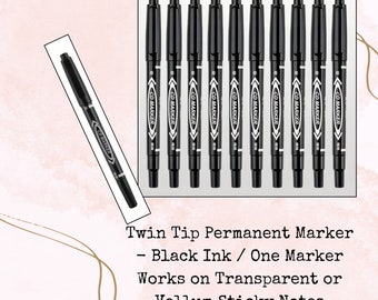 Twin Tip Permanent Marker * Black Marker * Transparent Note Marker * Permanent Marker * Twin Tip Marker * Planner Marker * Journal Marker