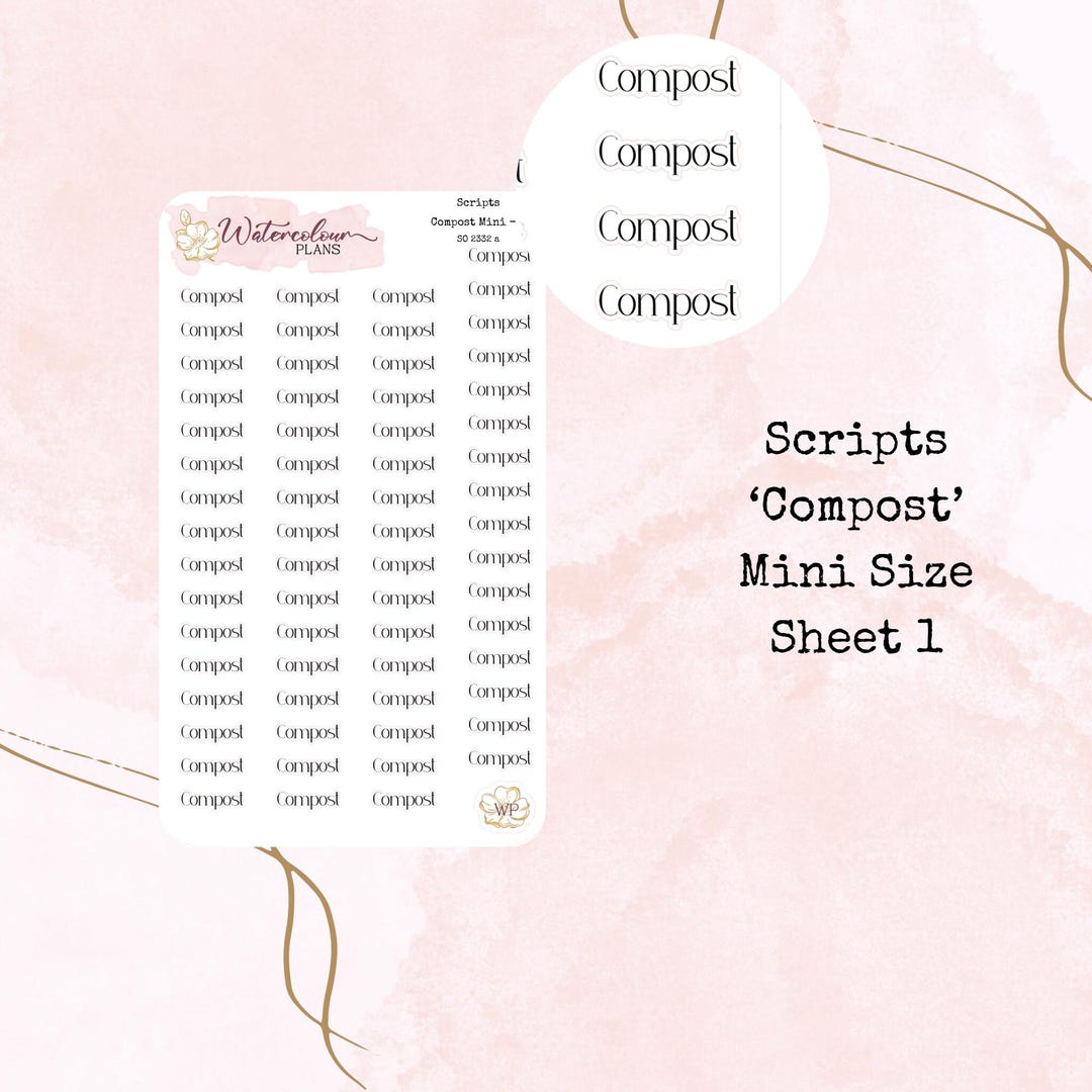 Composting Program Sticker Compost - Composting - Script Stickers - Planners - Journals - Bujo ...