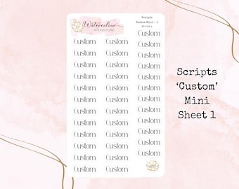 Custom Script Planner Stickers: Mini, Small, Standard, X-Large