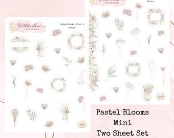 Pastel Blooms Mini * Watercolour Deco Stickers * Floral Stickers*Flower Stickers*Planner Stickers*Wildflower Stickers*Mini Stickers*Flowers