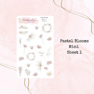 Mini fleurs pastel * Stickers aquarelles * Stickers floraux * Stickers fleurs * Stickers agenda * Stickers fleurs sauvages * Mini stickers * Fleurs