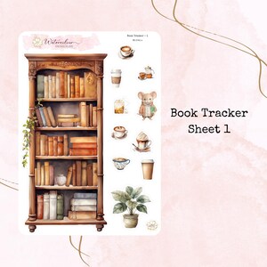 Watercolour Book Tracker Stickers: Reading Journal Planner Stickers