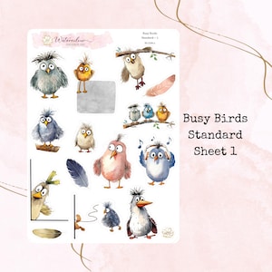 Autocollants de taille standard Oiseaux occupés * Branches d'oiseaux * Autocollants d'oiseaux * Oiseaux colorés * Autocollants d'agenda * Autocollants de journal * Autocollants déco