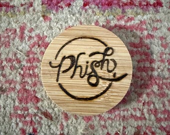 Engraved Magnet Bottle Opener, Beer Opener, Groomsmen Gifts, Magnetic Fridge Opener, Custom Bottle Opener, Phish Cursive Logo