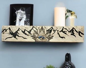 Personalized Wood Burned Wall Plaque – Handmade Engraved Decor, Custom Gift - Blue Third Eye