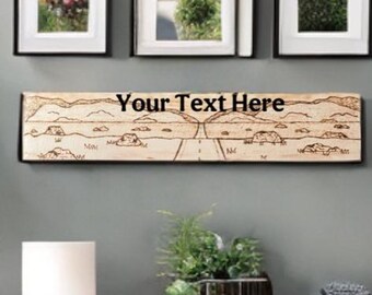 Personalized Wood Burned Wall Plaque – Handmade Engraved Decor, Custom Gift - Desert Highway