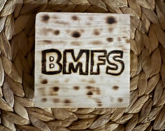 Wood Engraved Coasters, Handmade Coasters, Psychedelic Wood Coasters, Men's Gift, Woodburned Coasters, Billy Strings BMFS Logo