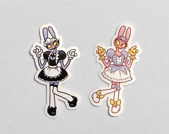 Maid Jax & Evil Jax Stickers 3" | Amazing Digital Circus