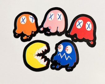 LAST CHANCE! Pac Man & Ghost Stickers 3" | Pac-Man
