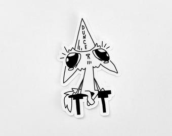 Dunce Cat Sticker 3" | Scratch Cat