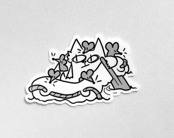 Raft o' Rats Sticker 3" | Scratch Cat