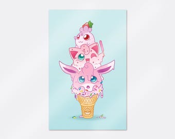 LAST CHANCE! Ice Cream Puffs Poster 11"x17" | PKMN