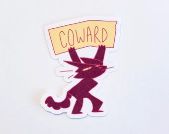 Coward Cat Sticker 3" | Scratch Cat