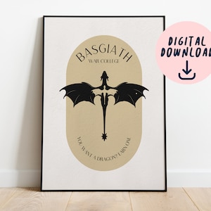 Fourth Wing Print -  Basgiath War College Digital Art - Violet Sorrengail, Xaden| Tairn, Andarna an Sgaeyl - Bookish Merch