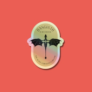 Basgiath War College sticker, Fourth Wing, Iron Flame, Rebecca Yarros, Bookish Sticker, Violet Sorrengail, Xaden Riorson, Dragon Rider
