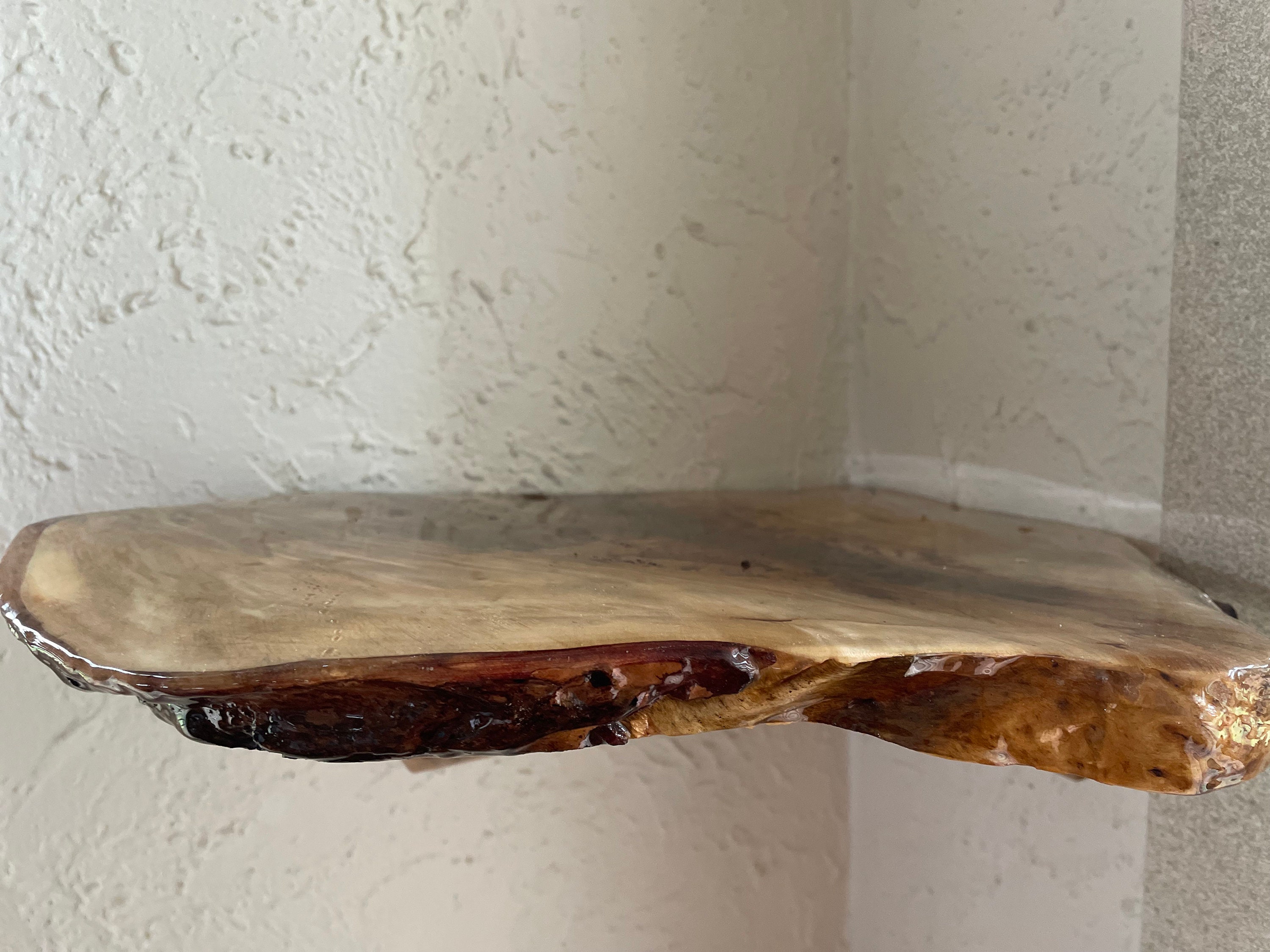 Custom Corner Shelf Live Edge Shelves Wood and Resin Corner Etsy